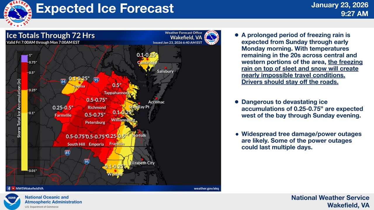 NWS Wakefield Winter Storm Briefing January 23rd, 2026