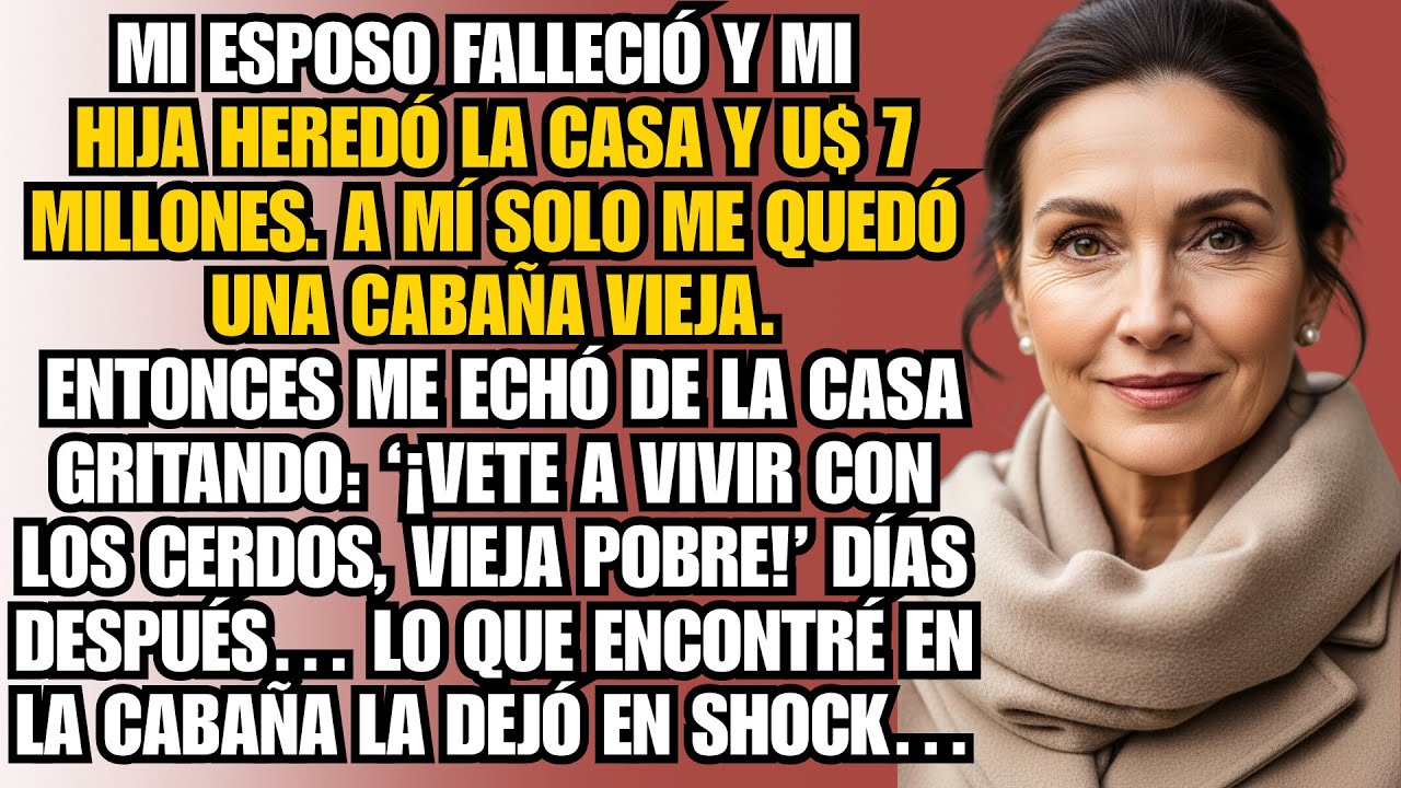 Mi esposo falleció y mi hija heredó la casa y 7 millones de dólares. A mí solo me quedó una cabaña