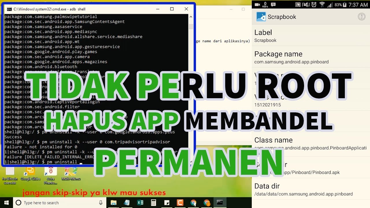 👍 Tidak perlu Root Tutorial Menghapus aplikasi bawaan Android 100% berhasil / tested Samsung