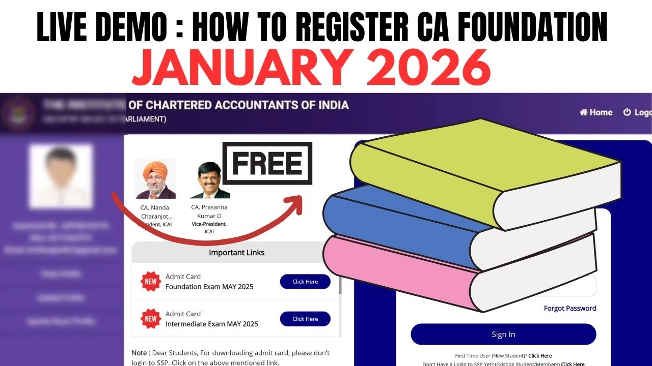 How to Register CA Foundation Course | CA foundation January 2026 Registration process | CA Course