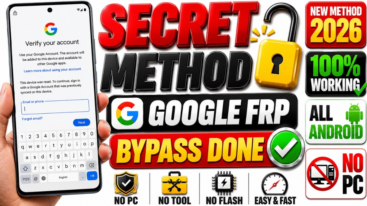 🔥 How To Bypass Google Lock After Reset --Without PC | FRP Bypass Step By Step Guide 2026 🔓