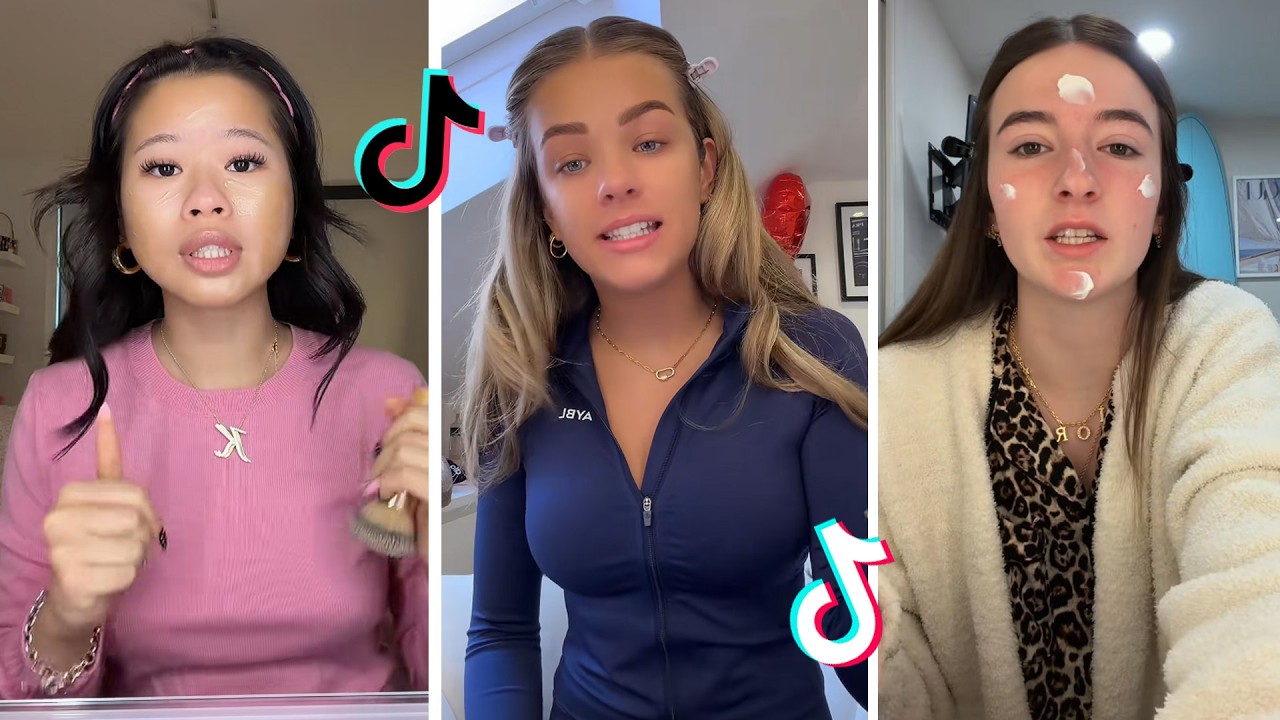 GRWM TikTok Makeup Compilation - Skincare, Makeup & Outfits 1888