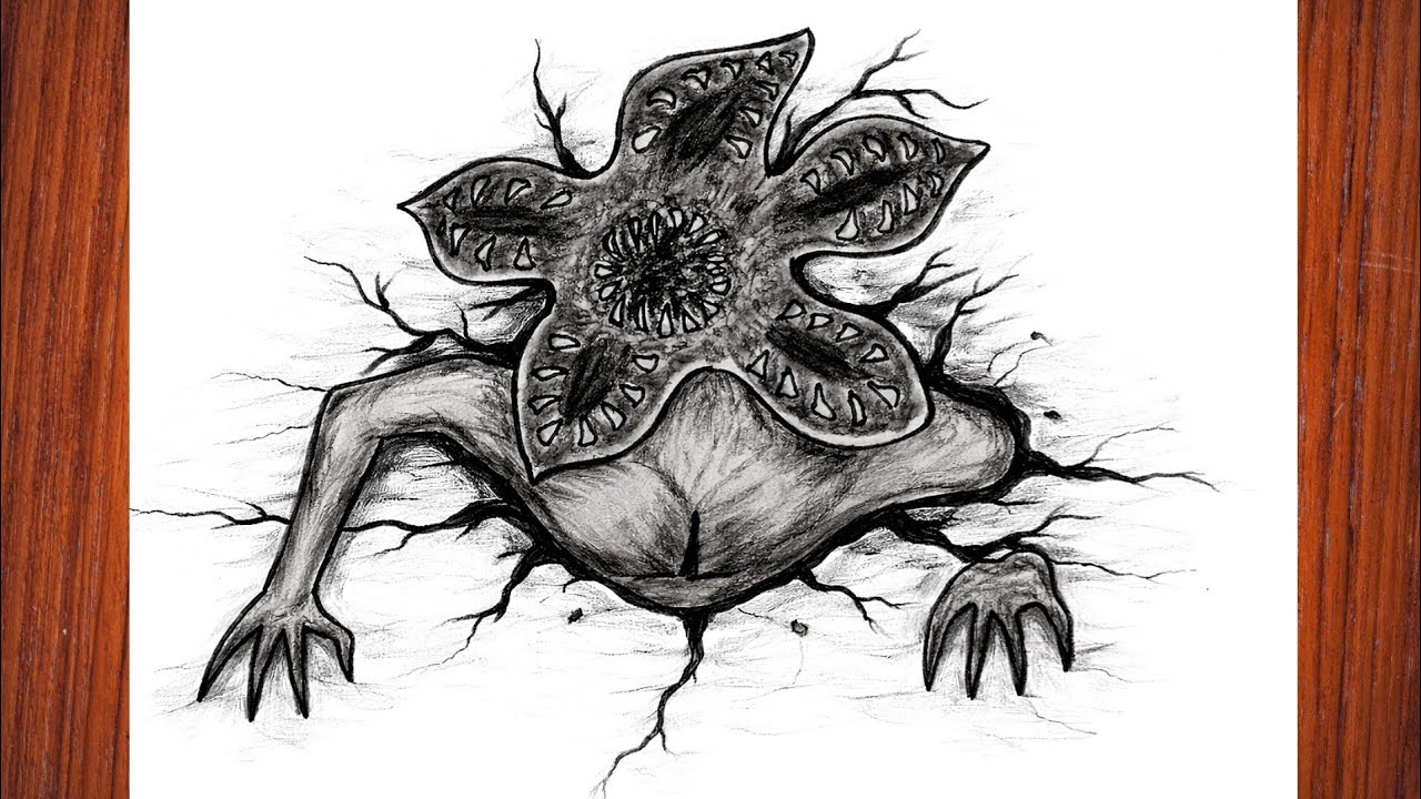 Demogorgon Drawing Step By step/Stranger things Demogorgon Pencil Drawing/Monster Pencil Drawing 