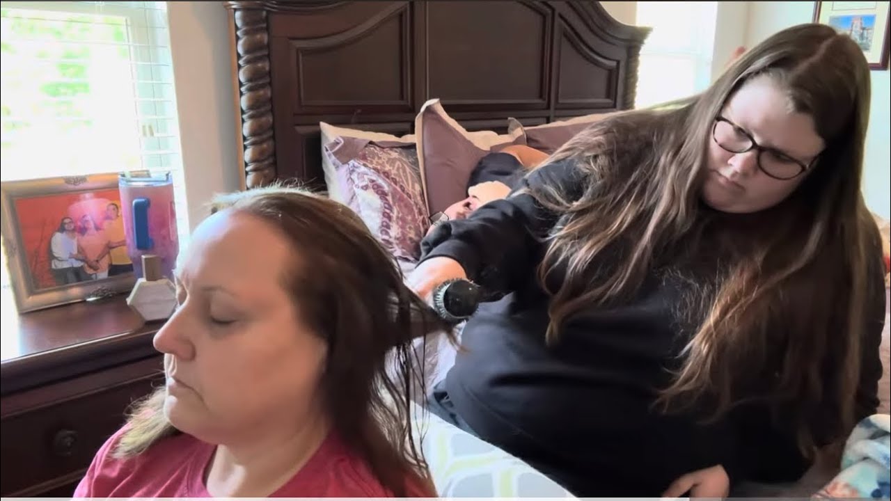 ASMR | brushing and blow drying my bonus mom’s hair!! ❤️