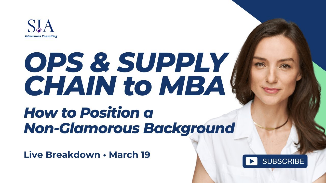 OPS & SUPPLY CHAIN to MBA