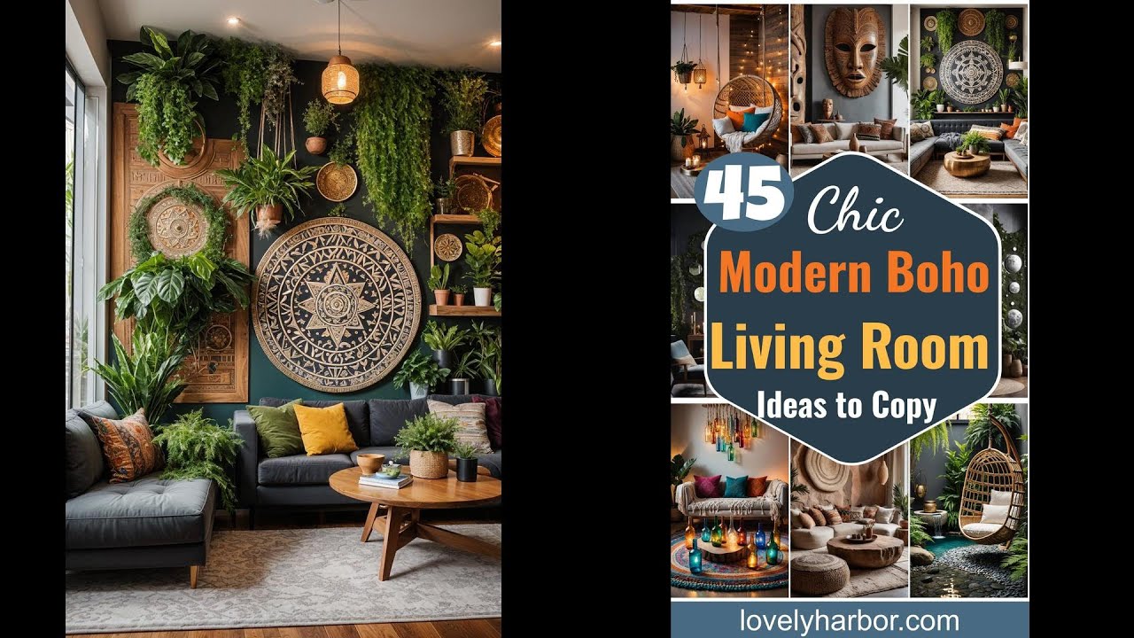 45 Chic & Modern Boho Living Room Ideas To Copy