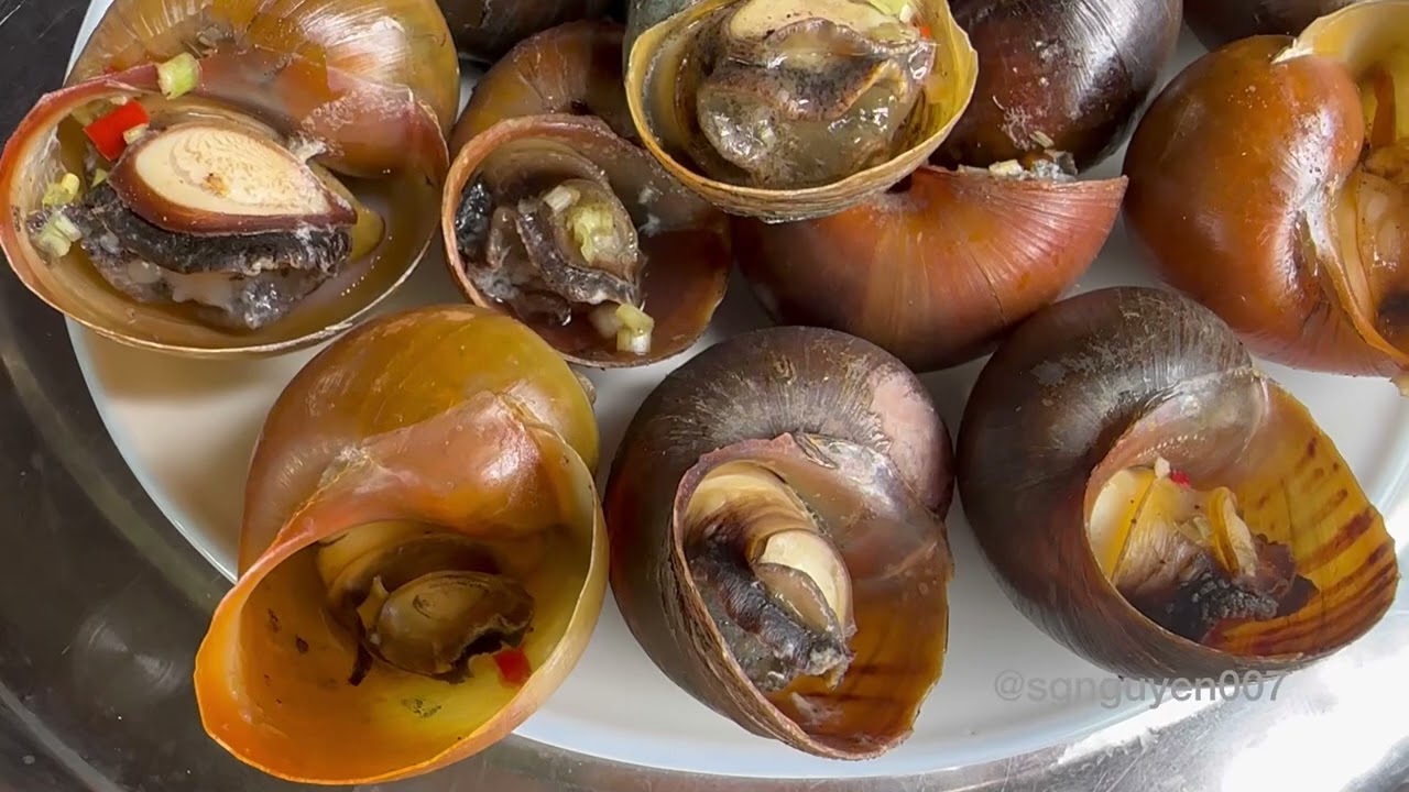 Nướng ốc bưu vàng