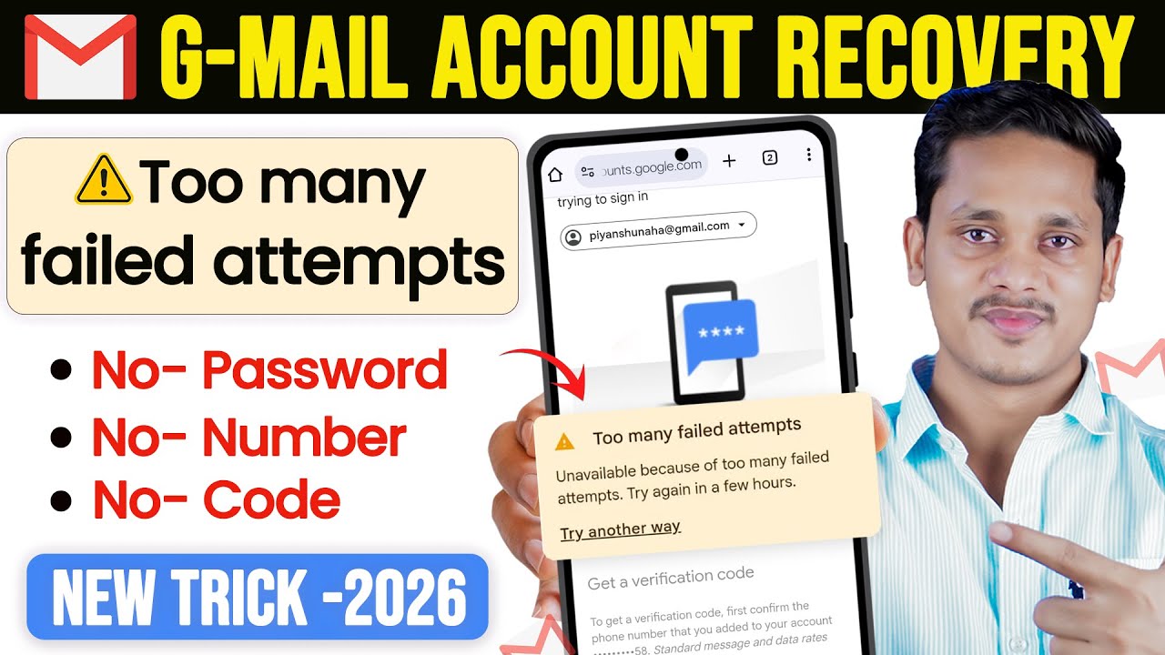 Too many failed attempts Gmail Account Recovery | 2step verification gmail forgot password deeputech