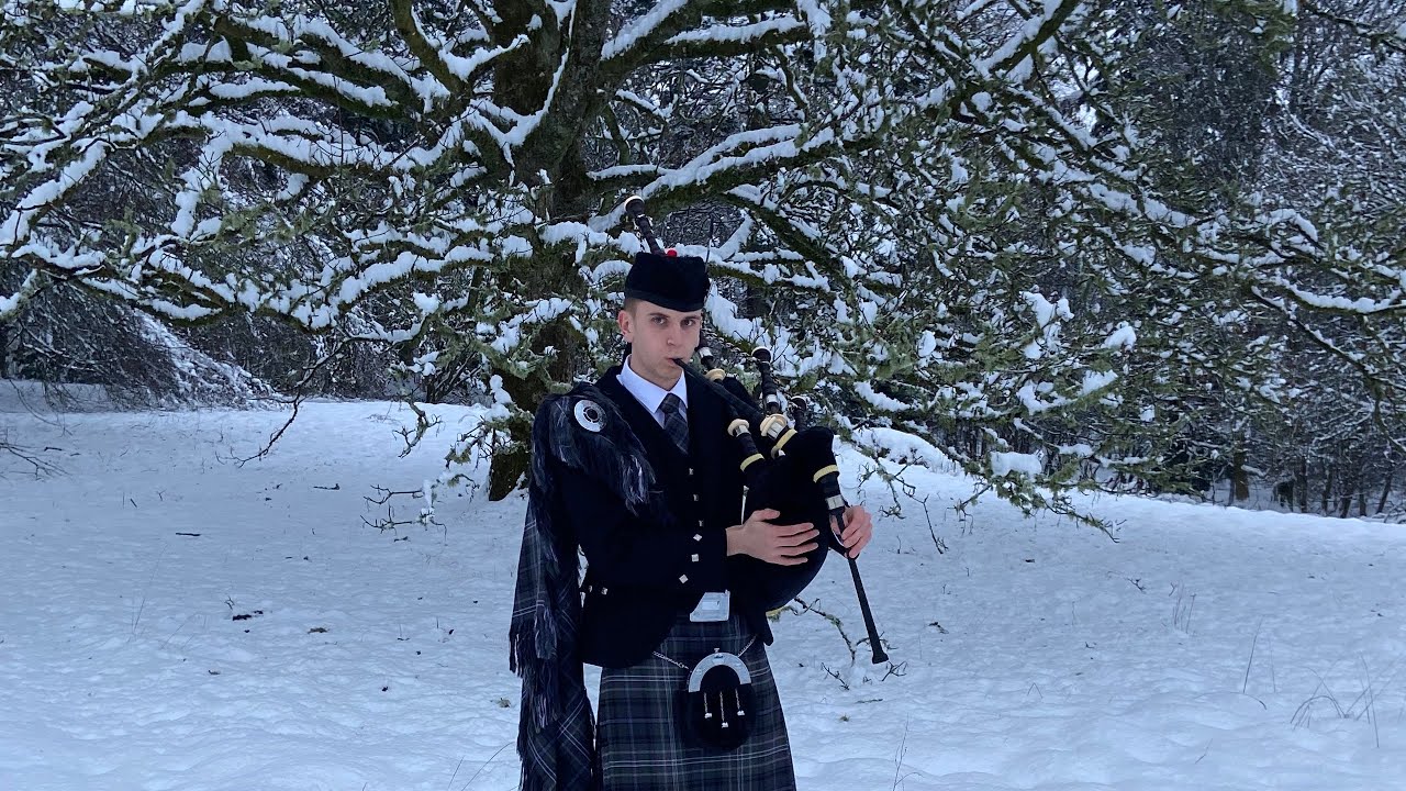 Bagpipes- Highland Cathedral in Snowy Scottish Highlands