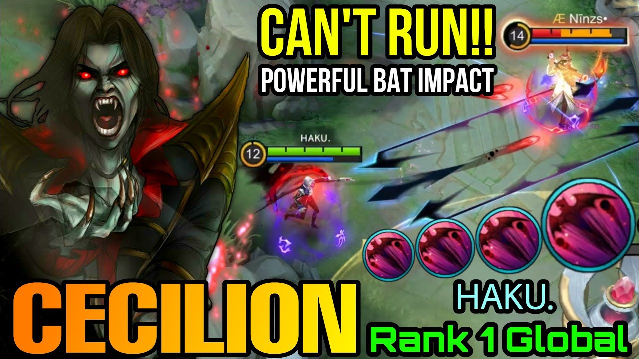 Powerfull Bat Impact! You Can't Escape from Me! -Top 1 Global Cecilion by ʜᴀᴋᴜ. - MLBB