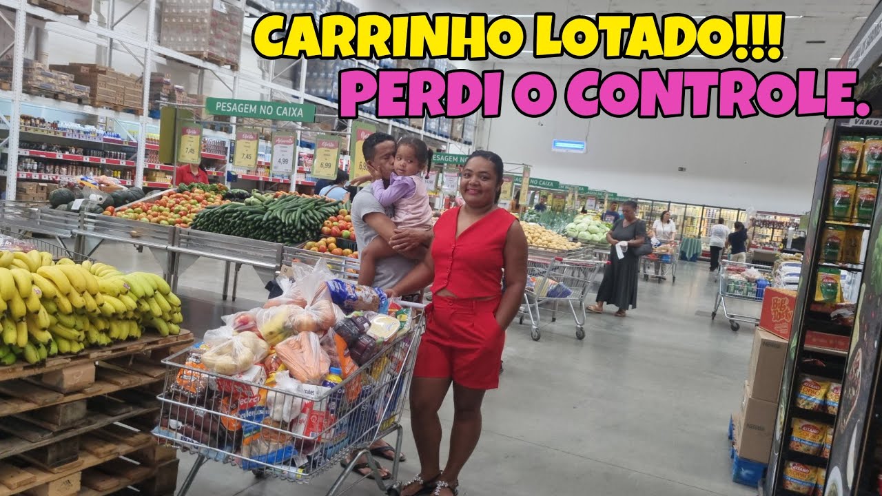 PERDI O CONTROLE NO MERCADO 😱 COMPRAS DO MÊS DE FEVEREIRO.  CARRINHO LOTADO.