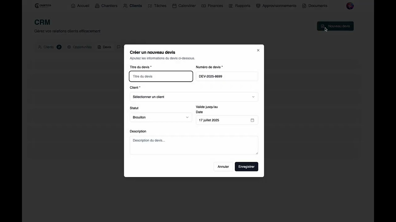 Application de gestion de chantier | Chantezia
