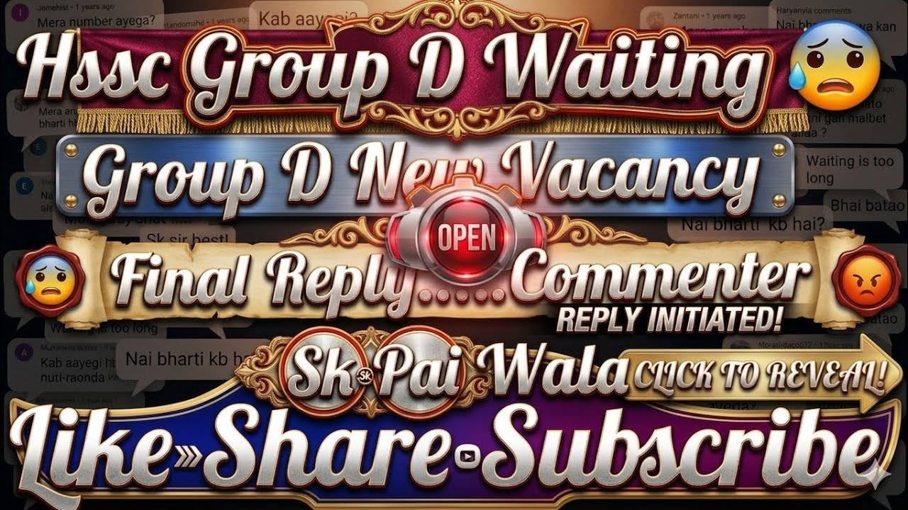 💯😱𝐇𝐒𝐒𝐂 ग्रुप 𝐃 𝟒𝟎𝟎𝟎+ 𝐖𝐚𝐢𝐭𝐢𝐧𝐠 𝐋𝐢𝐬𝐭 | 𝐇𝐒𝐒𝐂 चेयरमैन हिम्मत सिंह का बयान | 𝐆𝐫𝐨𝐮𝐩 𝐃 𝟏/𝟐𝟎𝟐𝟑 𝐖𝐚𝐢𝐭𝐢𝐧𝐠 𝐋𝐢𝐬𝐭