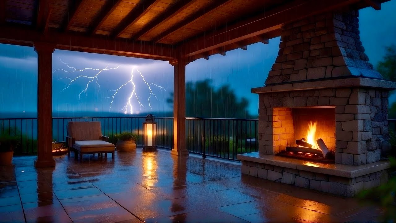 Cozy Rainy Night 🌧 Rain on Glass Sounds for Sleep, Study & TV Background | 4K