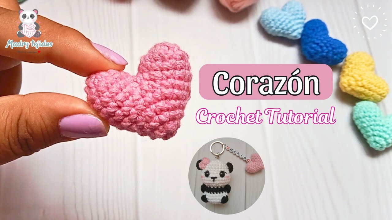 Mini corazón amigurumi para tus llaveros♥️| Crochet fácil y rápido | Heart crochet | TUTORIAL SUB