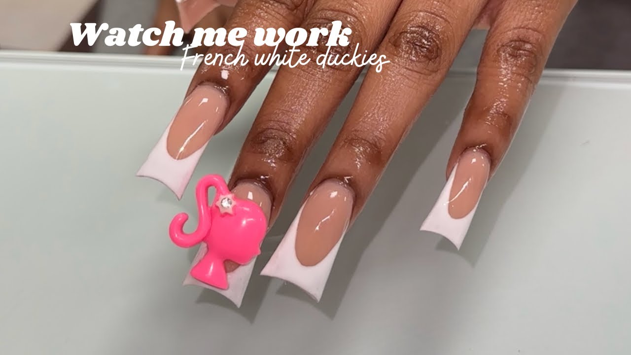 Watch me Work | French White duck nails 💕~ Nailsbyartecia