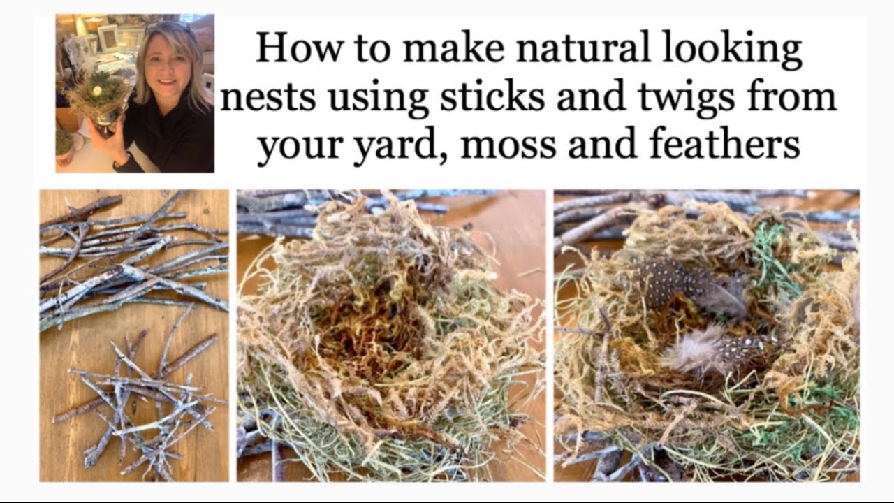 Easy natural looking nests using sticks, twigs & moss