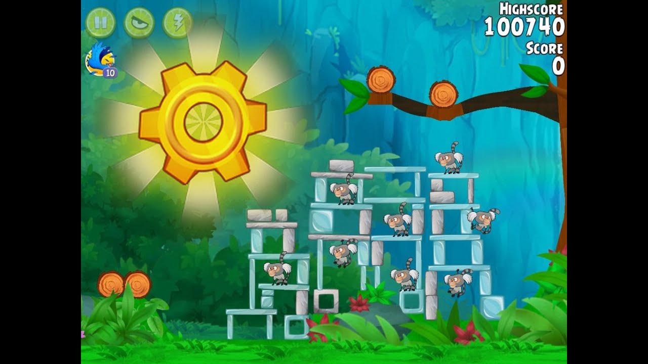 Angry Birds Rio Gear #3 Walkthrough Level 6 Timber Tumble