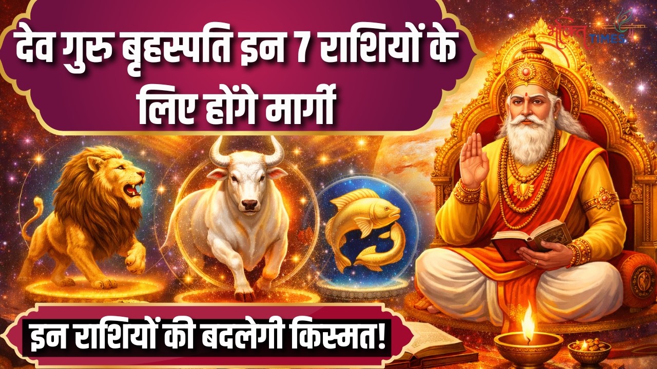 Guru Margi 2026 Live: देव गुरु बृहस्पति इन 7 राशियों के लिए होंगे मार्गी ,राशियों की बदलेगी किस्मत!