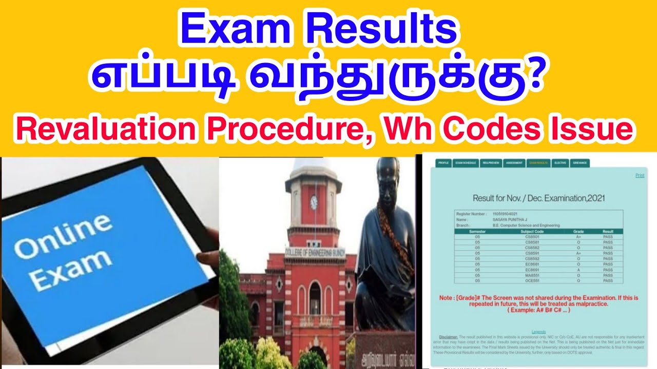 Anna University Online Exam Results, Revaluation, UA, Wh2, Data Not Found?