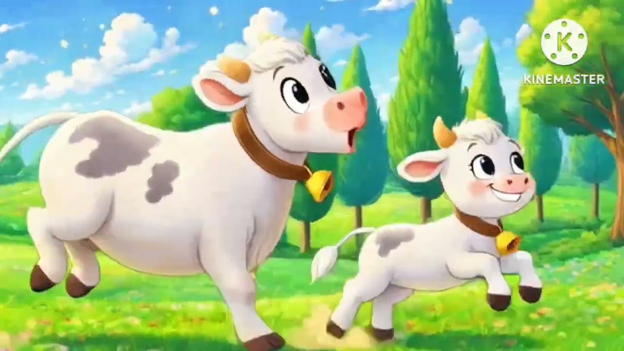 காலை சூரியன் உதிக்குது 🐄 | வெள்ளை பசு & கண்றுக்குட்டி Kids Song 🌈 | Fun Tamil Children Song