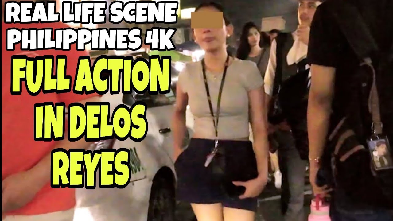 FULL ACTION REAL ROAD SCENE DELOS REYES FOOD HUB MANILA NIGHT WALKING IN PHILIPPINES 4K BEST TOUR