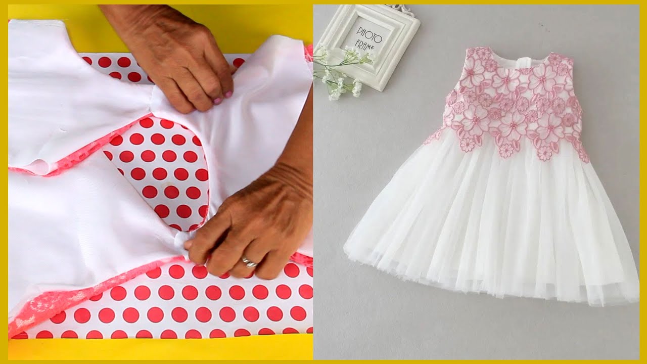 Muy fácil de cortar y coser Vestido con blonda