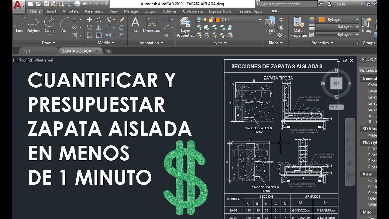 ZAPATA AISLADA - CUANTIFICAR EN MENOS DE 1 MINUTOS