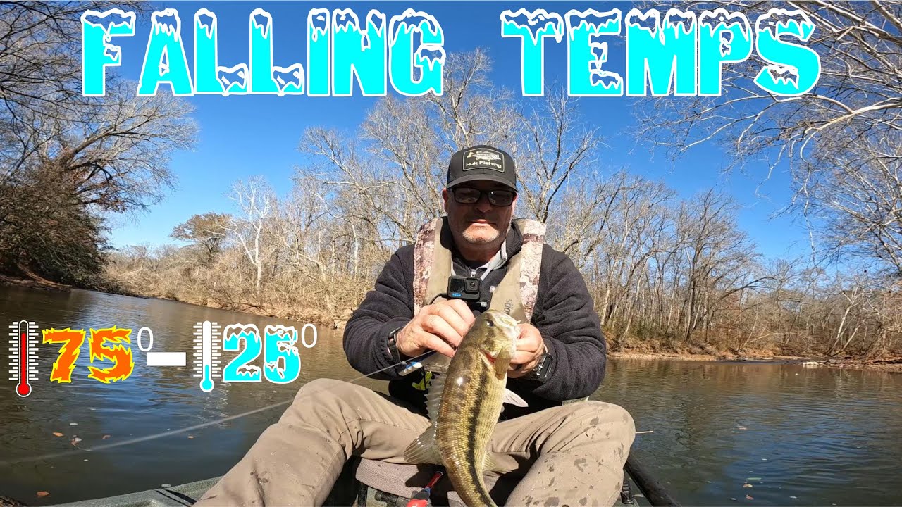 Creek Fishing Before A Winter Freeze Tempature Dropped 30 Degrees