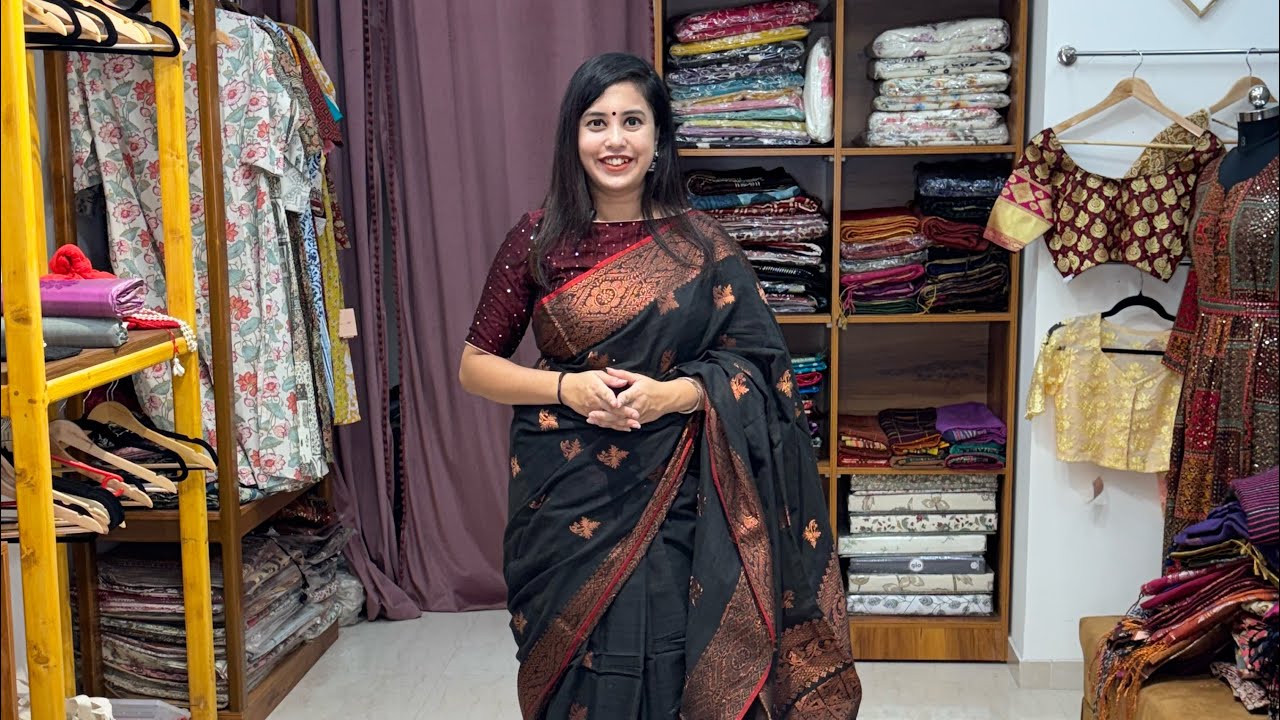 120 Count Organic Pure  Linen Sarees / Khadi Cotton Benarasi