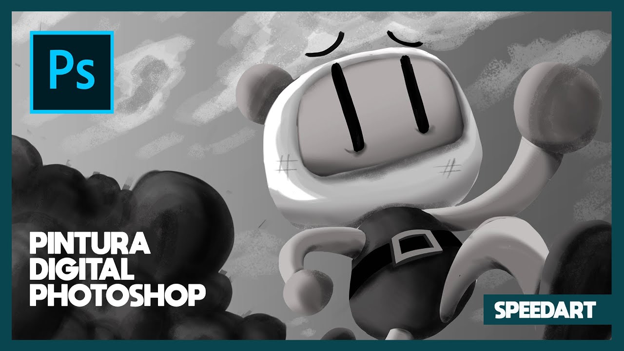 ⚡ Processo de Pintura Digital no Photoshop (Bomberman)