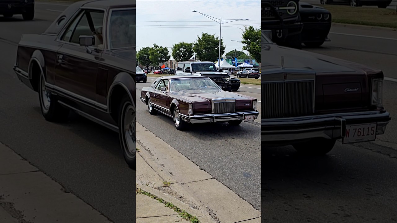 Lincoln Continental Mark V Classic Car Drive By Engine Sound Woodward Dream Cruise 2025