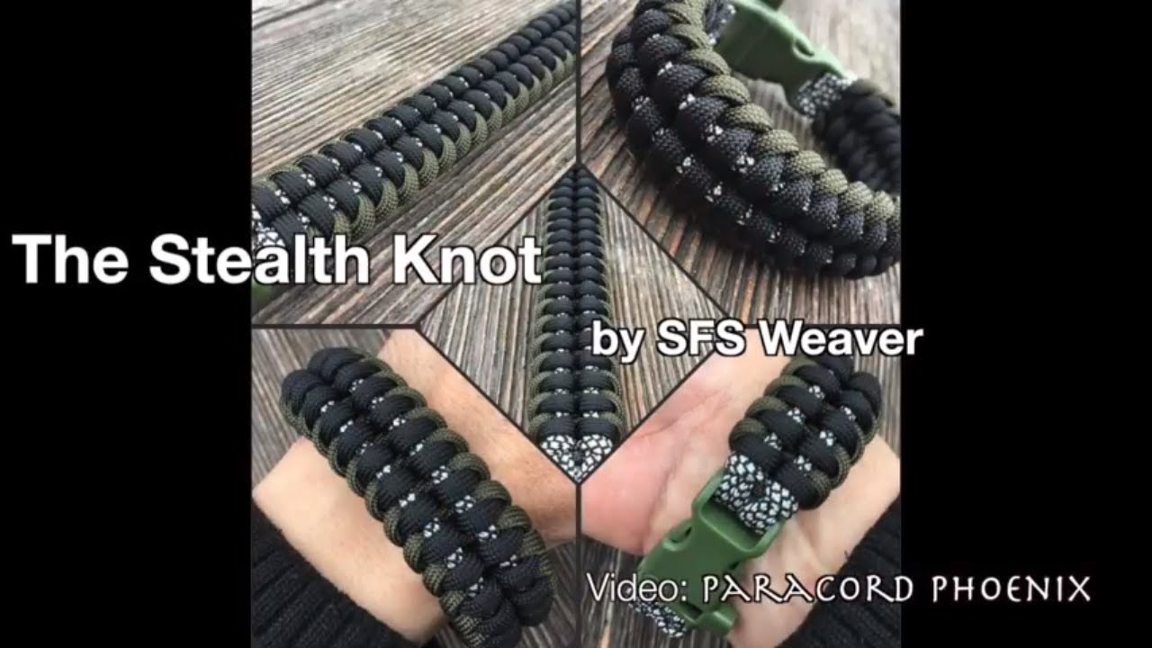 The Stealth Knot Paracord Bracelet design by SFS Weaver 4-Strand, tutorial Paracord Phoenix.