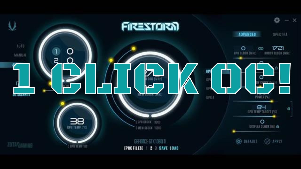 1 Click Overclocking RTX AND GTX Video Cards using Firestorm!