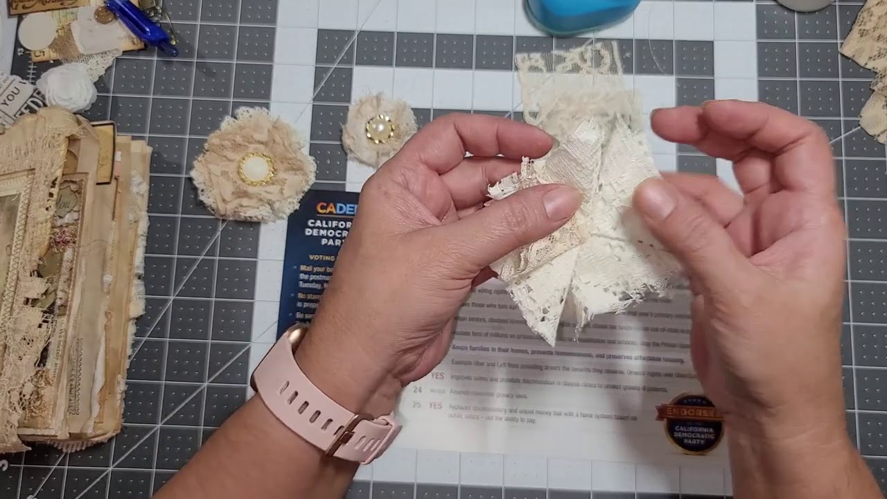 Making Shabby Flowers for Junk Journals
