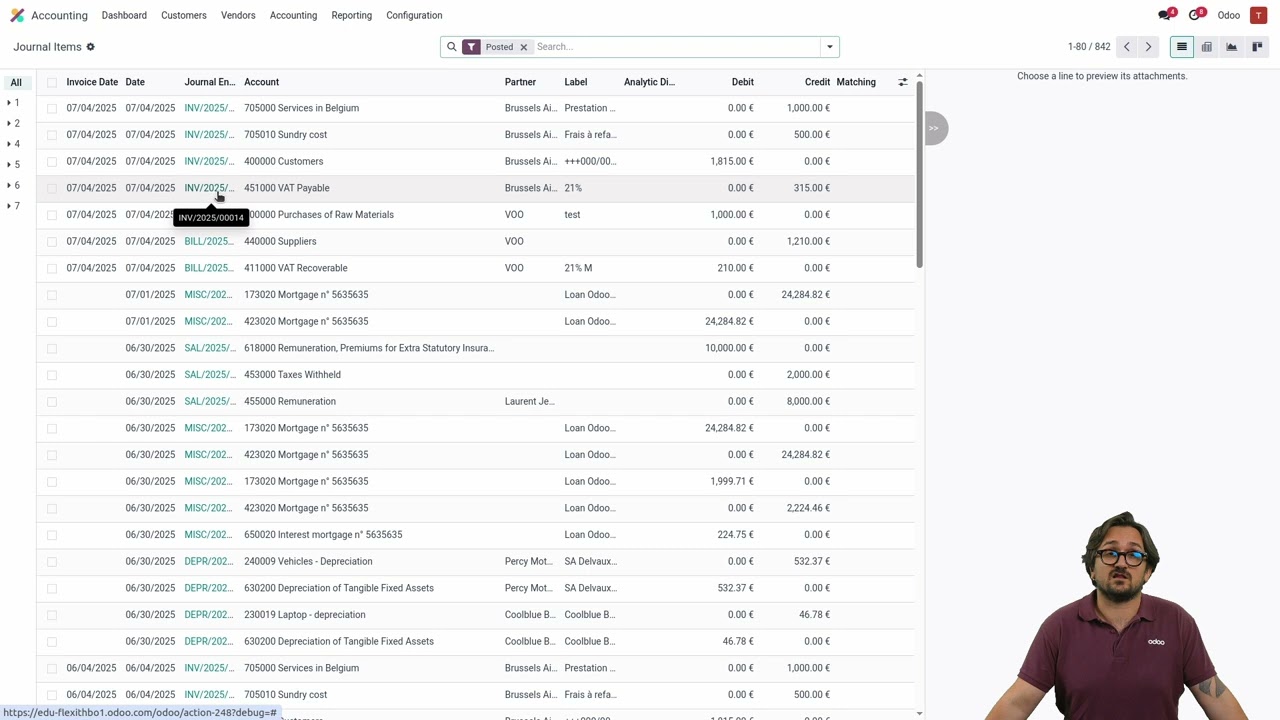 Managing invoices receivable (a posteriori)