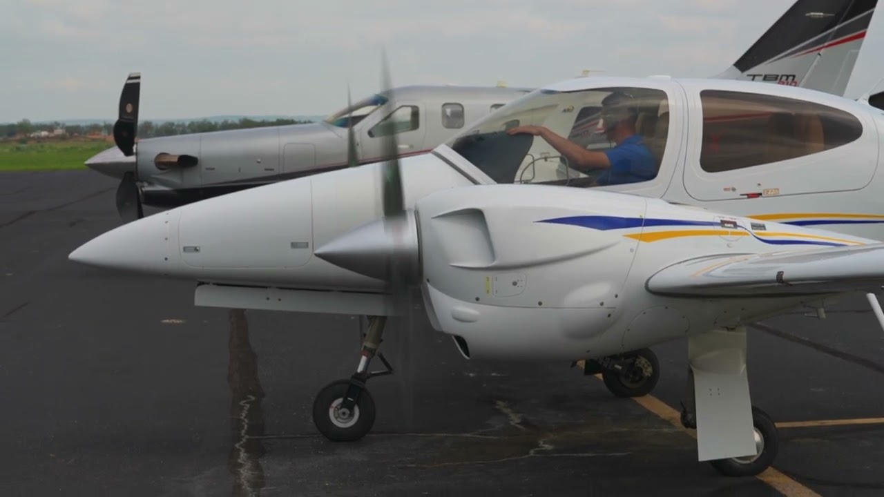 Diamond DA42 Twin Star diesel engine startup and quiet take-off