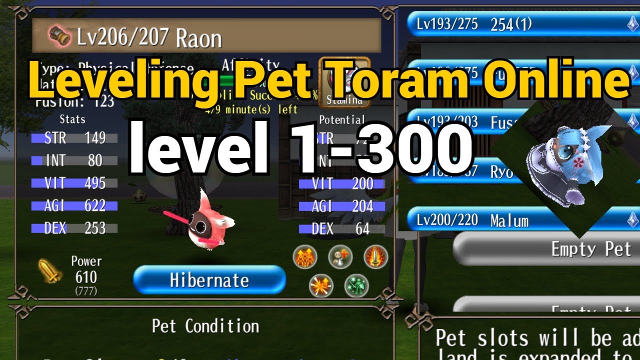 Leveling Pet Toram Online Level 1-300 - Toram Online