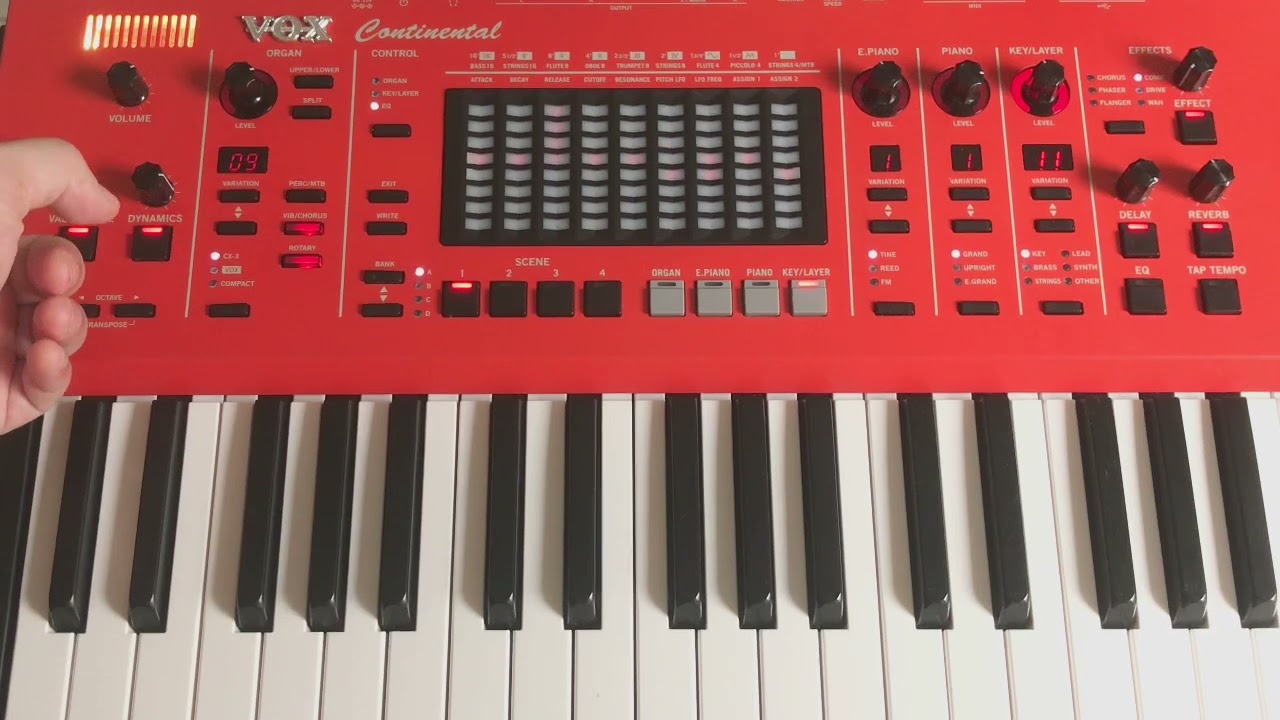 Overview rápido Vox Continental - Timbres, funções básicas, etc