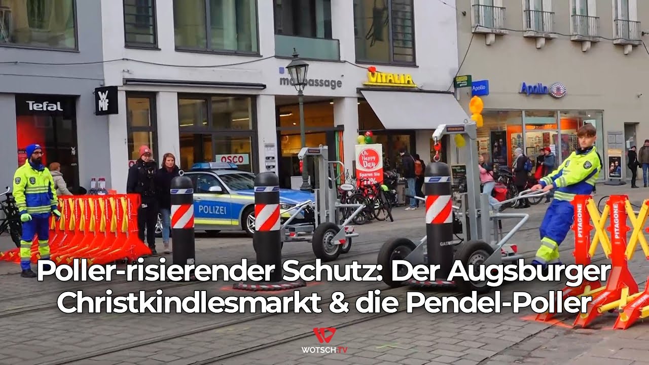 Poller-risierender Schutz: Der Augsburger Christkindlesmarkt & die Pendel-Poller