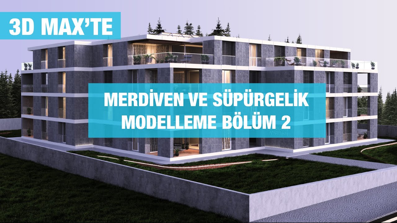 3D MAX'TE MERDİVEN VE SÜPÜRGELİK MODELLEME!