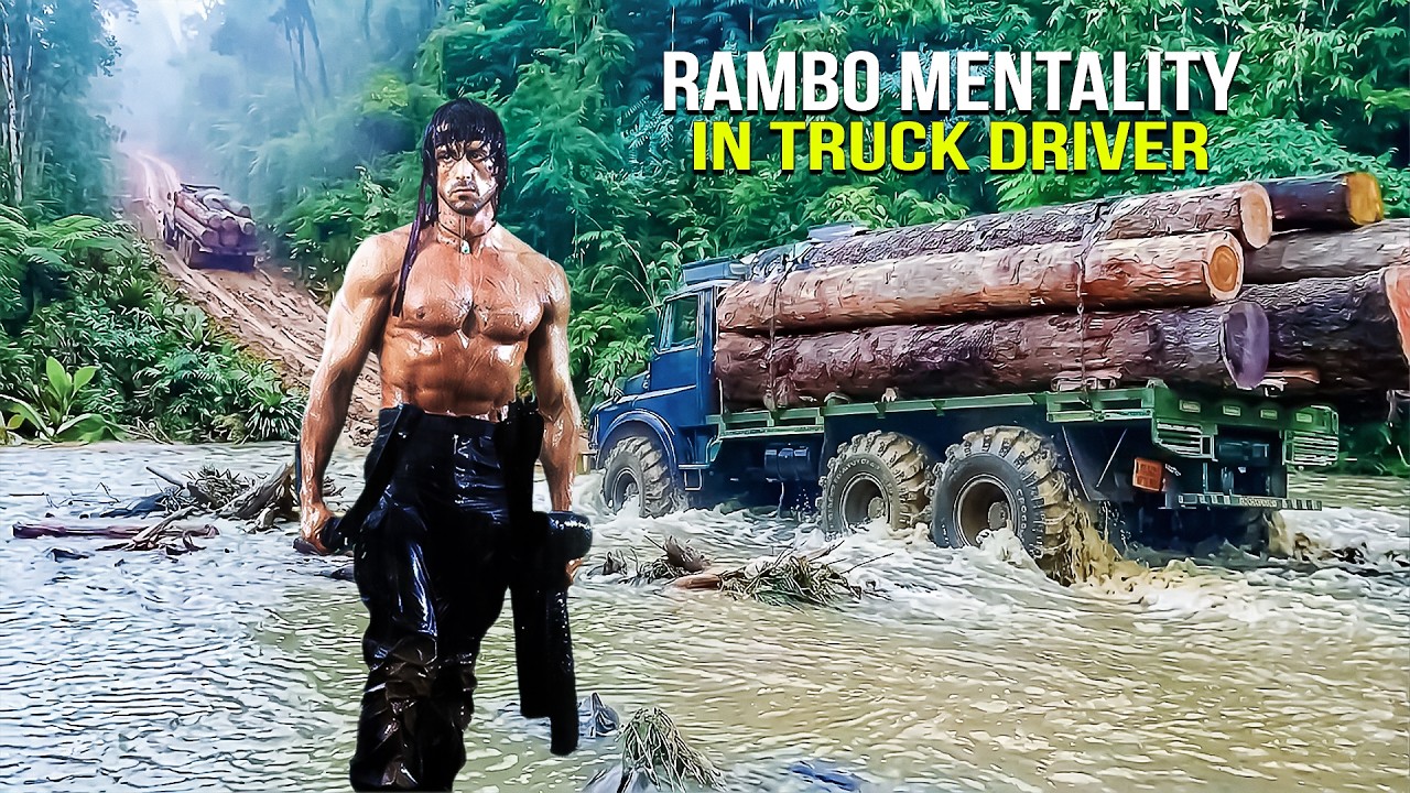 Rambo Truck❗ Навыки водителя лесовоза перевозят огромные бревна по супер экстремальным дорогам