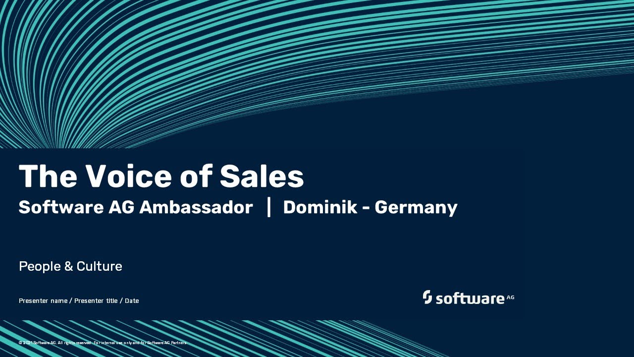 The Voice of Sales | Software AG&rsquo;s ambassador Dominik | Germany