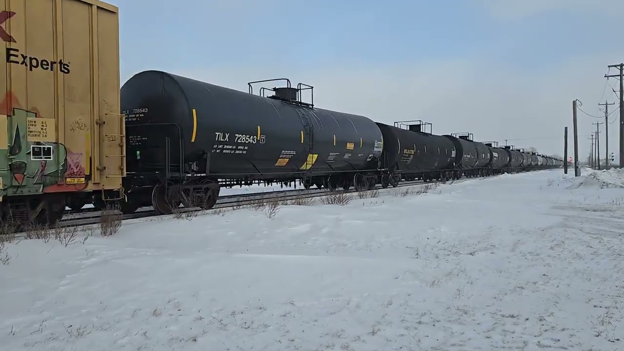 Westbound CN manifest crosses over Keniston Blvd on January 28th, 2026.