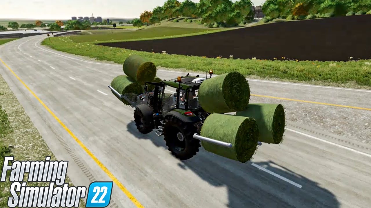 Loading Round of Bales and Transporting | Elmcreek | No Mods Challenge | FS22