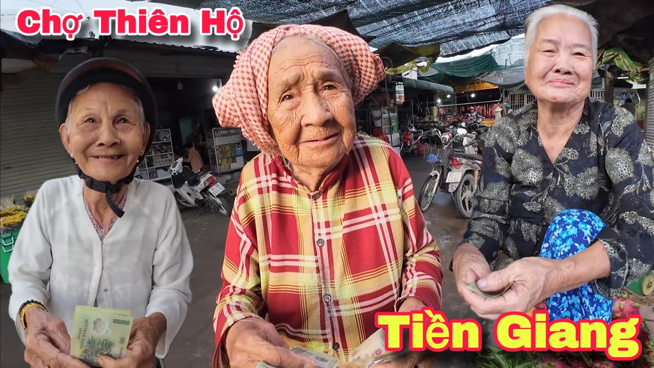Chợ Thiên Hộ Cái Bè Tiền Giang Người Lớn Tuổi Khó Khăn Hạnh Phúc Nhận Quà Từ Mỹ | Khương Nhựt Minh