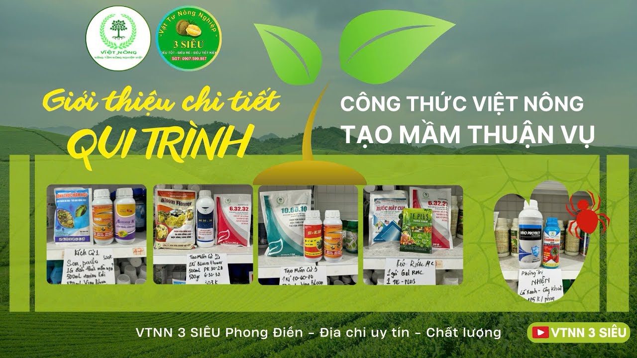 CÔNG THỨC VIỆT NÔNG TẠO MẦM THUẬN VỤ - Giới thiệu chi tiết qui trình #baogia  #giare #saurieng