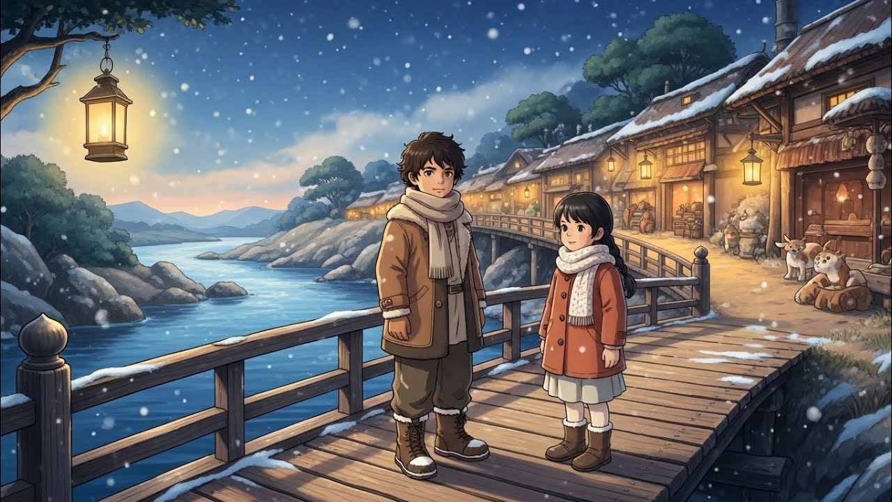 A Winter Day Above the River — Roosters Calling, Fox Tracks, and Peaceful Village Routines