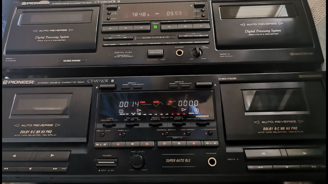 Pioneer CT W720R vs Pioneer CT W606DR - sound feel - dual well deck battle, using TDK SA-X & TDK MA