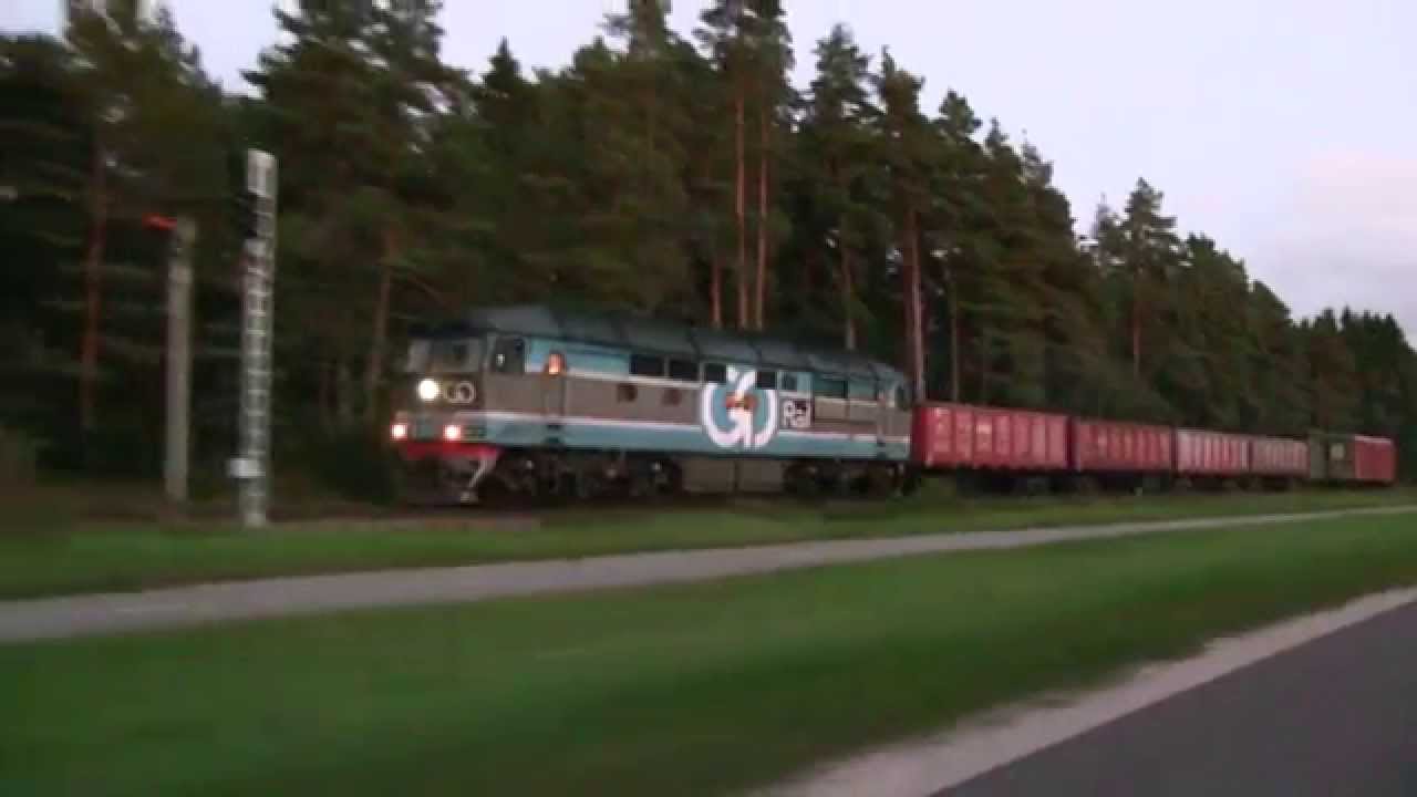 Гонка с тепловозом ТЭП70-0237+грузовый поезд / Rally with TEP70-0237+a freight train